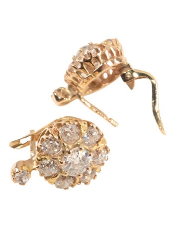 Um 1900 – Ohrring Diamantcluster, Italien – Bild 3