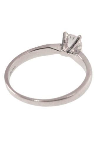 Um 1970 – Platin Verlobungsring mit Diamantsolitaire – Bild 5