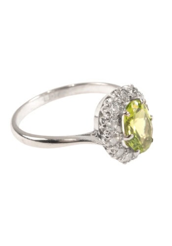 Um 1960 – Entourage Ring mit Peridot und Diamanten – Bild 3