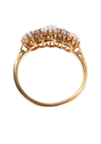 Um 1910 – Opal-Diamantring aus England – Bild 5