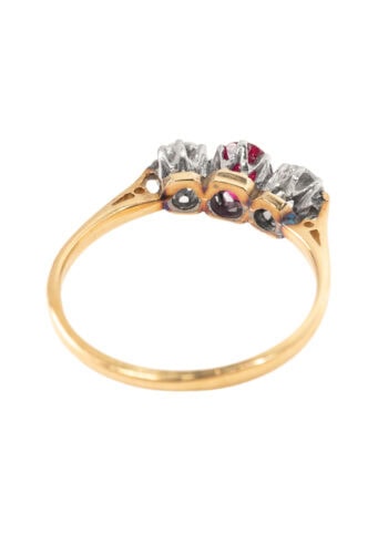 Um 1960 – Trilogy - Verlobungsring mit Rubin & Diamanten – Bild 4