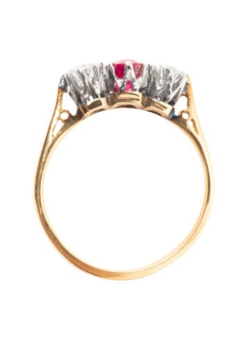 Um 1960 – Trilogy - Verlobungsring mit Rubin & Diamanten – Bild 5