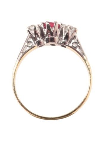 Um 1930 – Trilogy - Verlobungsring mit Rubin & Diamanten – Bild 5