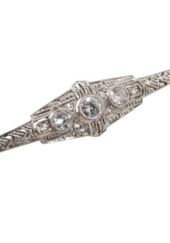 Um 1920 – Art déco Diamantbrosche – Bild 4