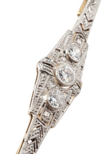 Um 1920 – Art déco Diamantbrosche – Bild 5