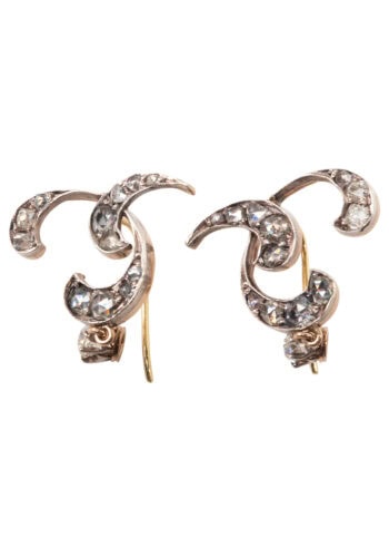 Um 1890 – Jugendstilohrringe mit Diamanten – Bild 5