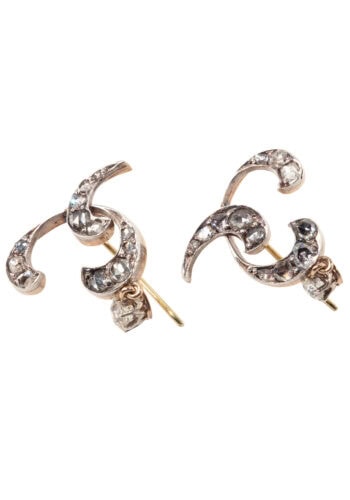 Um 1890 – Jugendstilohrringe mit Diamanten – Bild 4