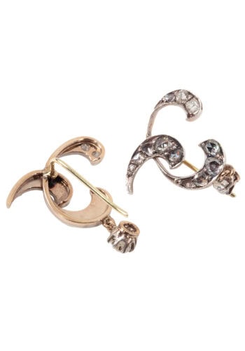 Um 1890 – Jugendstilohrringe mit Diamanten – Bild 3