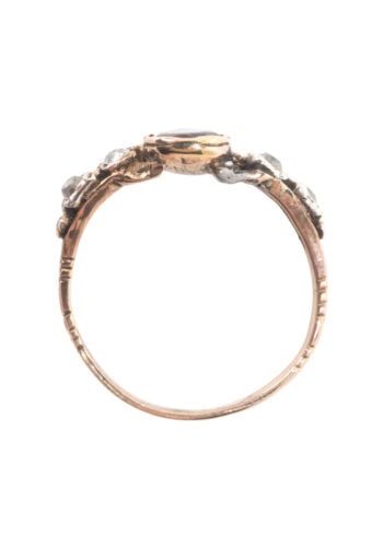 Um 1780 – Georgian Ring mit Diamanten und Granat – Bild 5