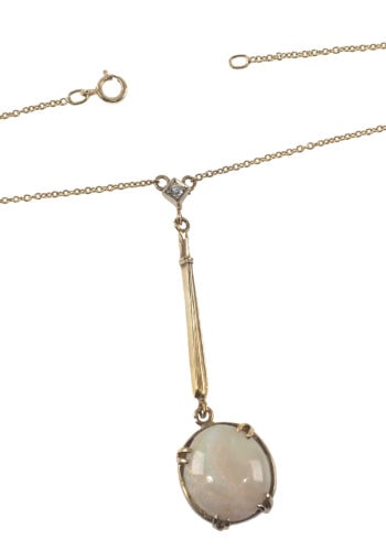 Um 1910 – Opalanhänger mit Diamant – Bild 4