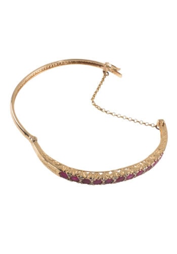 Um 1980 – Vintage Rubinarmreif mit Diamanten – Bild 4