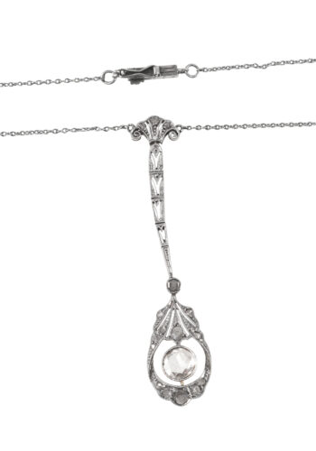 Um 1920 – Art Déco Collier mit Diamanten – Bild 3