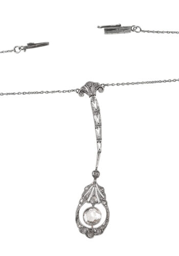 Um 1920 – Art Déco Collier mit Diamanten – Bild 4