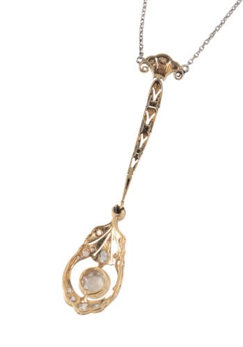 Um 1920 – Art Déco Collier mit Diamanten – Bild 5