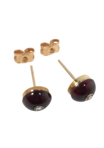 Um 1900 – Granatohrringe mit Diamanten – Bild 4