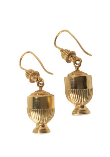 Um 1900 – Goldohrringe mit Almandin – Bild 3