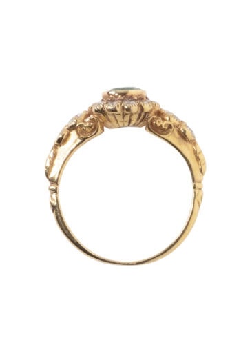 Um 1960 – Vintage Smaragdring mit Diamanten – Bild 5