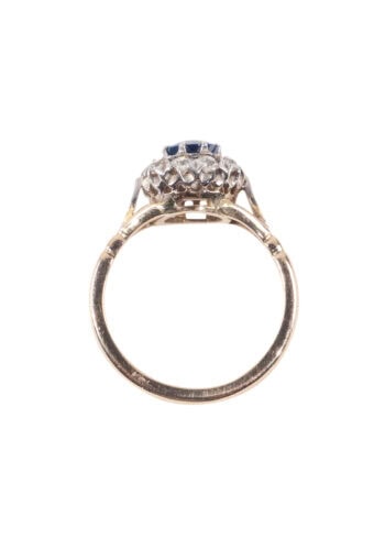Um 1960 – Entourage Ring mit Saphir und Diamanten – Bild 5