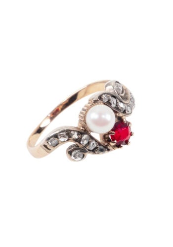 Um 1900 – Belle Époque Ring mit Diamanten – Bild 3