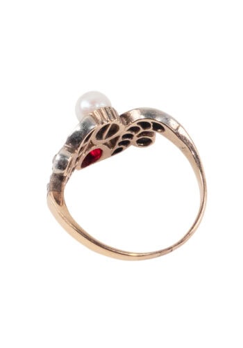 Um 1900 – Belle Époque Ring mit Diamanten – Bild 4