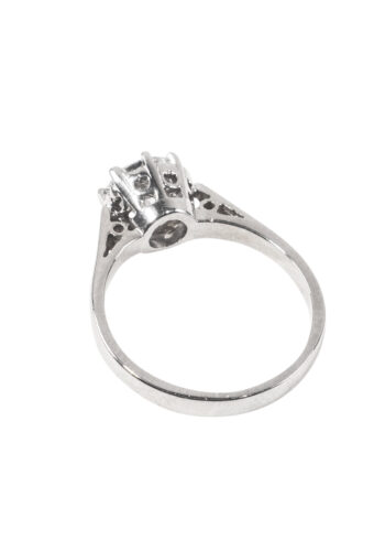 Um 1950 - Einkaräter Brillant Solitär Verlobungsring, mit Diamantprüfbericht! – Bild 5