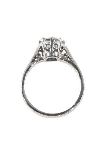 Um 1950 - Einkaräter Brillant Solitär Verlobungsring, mit Diamantprüfbericht! – Bild 6