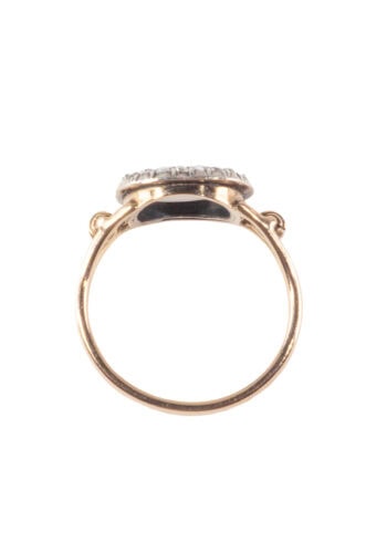 Um 1900 - 18 ct. Gold Ring / Verlobungsring mit Mondstein & Diamanten, aus dem viktorianischen England – Bild 5