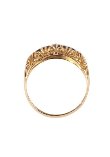 Datiert 1912 – Edwardian Saphirring – Bild 5