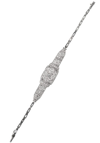 Um 1930 – Art Déco Armband mit Diamanten – Bild 3