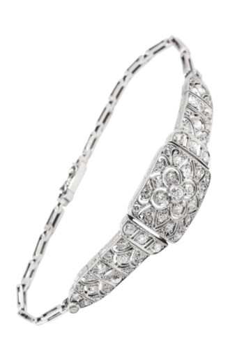 Um 1930 – Art Déco Armband mit Diamanten – Bild 5