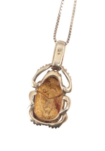 Um 1920 – Skarabäus Anhänger mit Kette – Bild 3