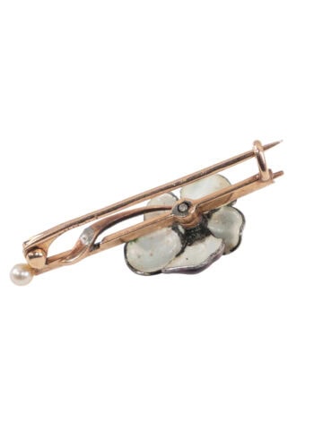 Um 1900 – Jugendstilbrosche mit Diamant – Bild 3