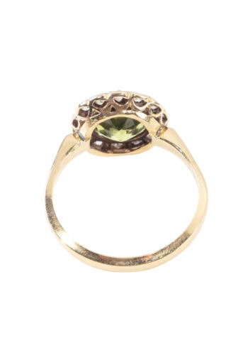 Um 1930 – Peridotring mit Diamanten – Bild 4