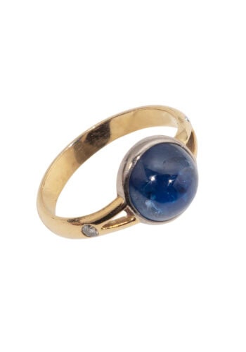 Um 1980 – Saphirring mit Diamanten – Bild 3