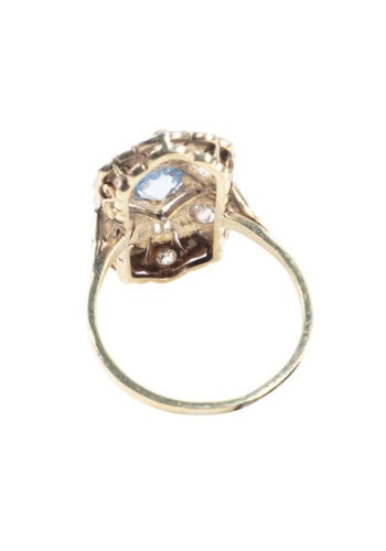 Um 1920 – Art Déco Ring mit Aquamarin – Bild 4