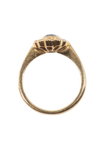 Datiert 1997 – Vintage Entourage Ring mit Saphir und Diamanten – Bild 5