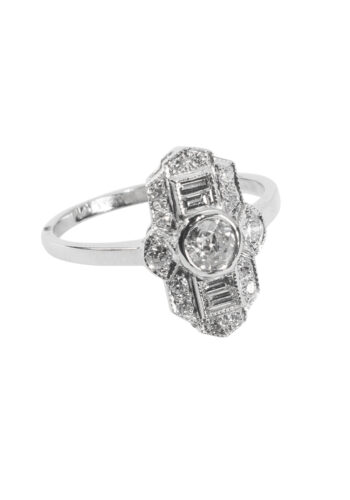 Um 1990 – Diamantring im Art Déco Stil – Bild 3