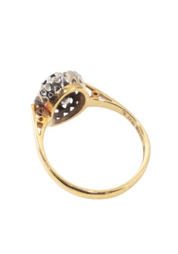 Datiert 1968 – Entourage Ring mit Saphir und Diamanten – Bild 4