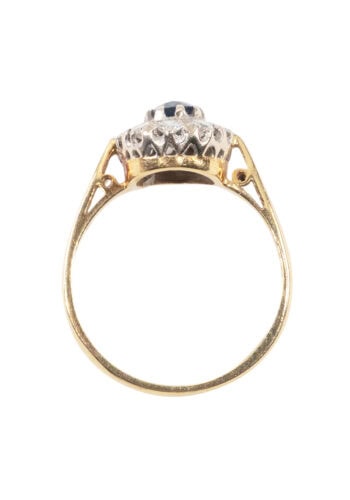 Datiert 1968 – Entourage Ring mit Saphir und Diamanten – Bild 5