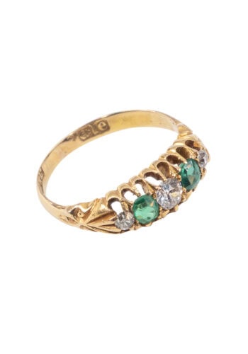 Datiert 1904 – Ring mit Diamanten und Smaragd – Bild 3