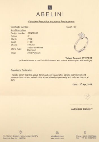 Datiert 1997 – Vintage Verlobungsring mit Diamantsolitaire – Bild 6