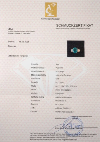 Um 1970 – Vintage Smaragdring mit Diamanten – Bild 6