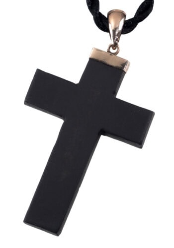 Um 1870 – Pietra Dura Kreuzanhänger – Bild 4