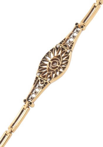 Um 1920 – Art Déco Armband mit Diamanten – Bild 5