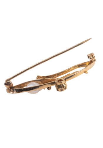 Um 1900 – Jugendstilbrosche in Gold – Bild 4