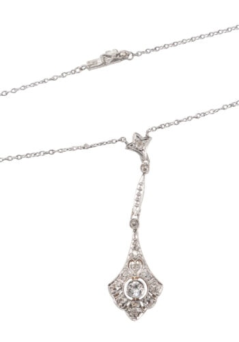 Um 1920 – Art Déco Collier mit Diamanten – Bild 3