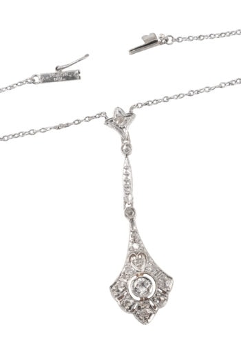 Um 1920 – Art Déco Collier mit Diamanten – Bild 4