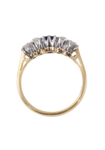 Dated 1991 – Goldring mit Saphir und Diamanten – Bild 5