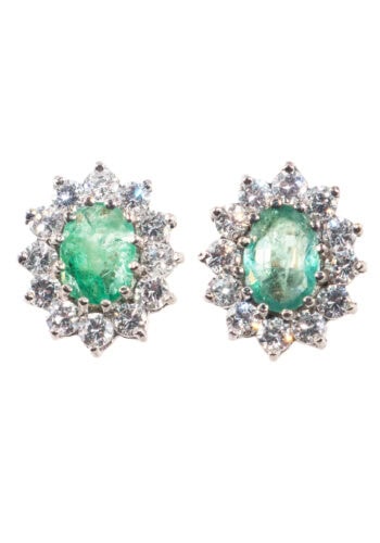 Um 1960 – Vintage Smaragd Ohrstecker