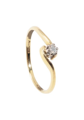 Datiert 1984 – Vintage Verlobungsring mit Diamantsolitaire